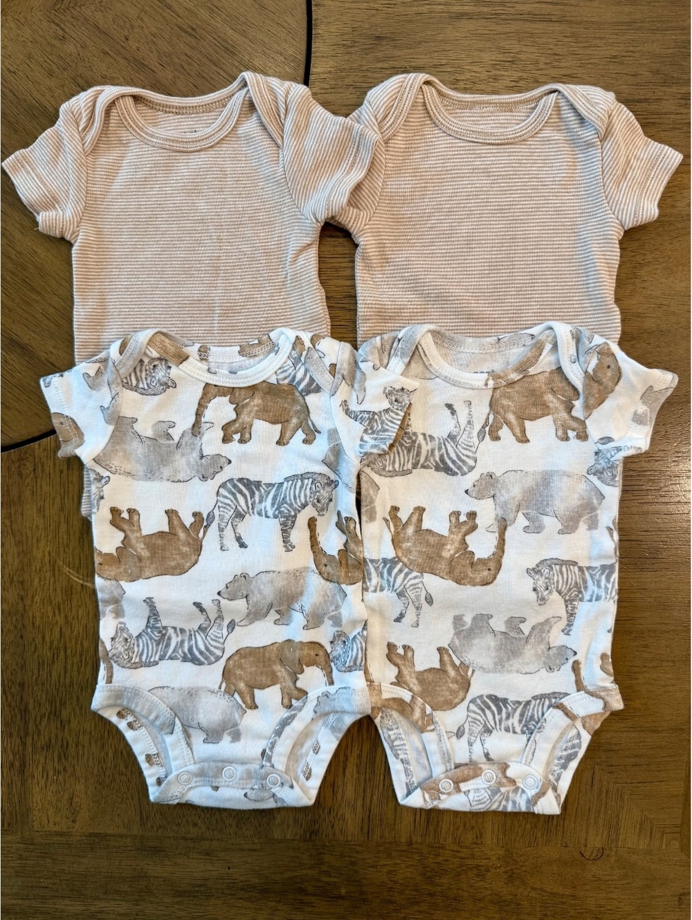 Carter's Newborn Baby Bodysuits 4-Pack Animal and Striped Prints